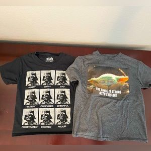 Two Boys’ Star Wars T-shirts Size XS
